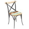 vidaXL Dining Chair Set of 6 Multicolor Reclaimed wood and steel