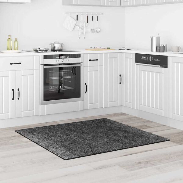 vidaXL Anti-slip Shaggy Rug Dark Grey 47.2" x 47.2" PP