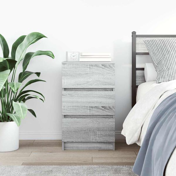 vidaXL Bedside Cabinet Grey Sonoma Engineered Wood Medium