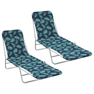 vidaXL Sunlounger Set of 2 Leaf Pattern
