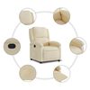 vidaXL Recliner Chair Cream Fabric (100% polyester), metal, plywood Medium