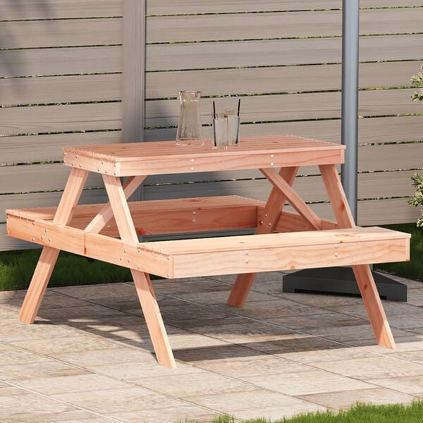 vidaXL Picnic Table Natural Wood Solid Douglas Fir Wood Medium Durable