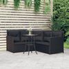vidaXL 2 Piece L-shaped Couch Sofa Set with Cushions Black Poly Rattan