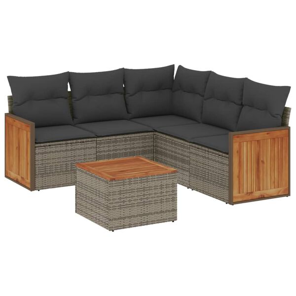 vidaXL Garden Sofa Set Grey