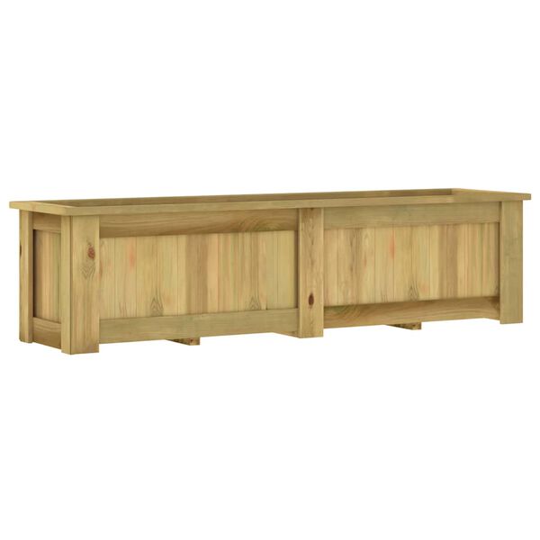 vidaXL Planter Green Treated Pinewood Large Planter Rectangular