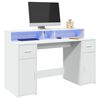 vidaXL Desk White Engineered wood Large Desk Rectangular Modern