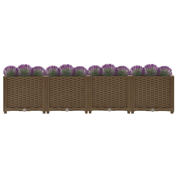 vidaXL Raised Bed Brown Polypropylene 63 x 15.7 x 15 in Durable