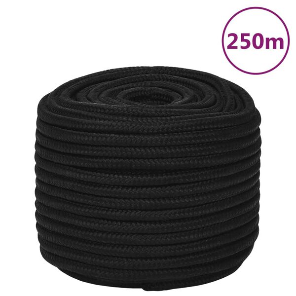 vidaXL Work Rope Black 0.55 " 820.2 ' Polyester