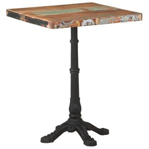 vidaXL Bistro Table Multicolor Reclaimed wood, powder-coated cast iron
