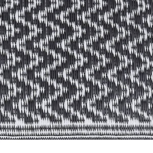 vidaXL Outdoor Rug Black Polypropylene 55 x 79 in Pattern Outdoor Rug