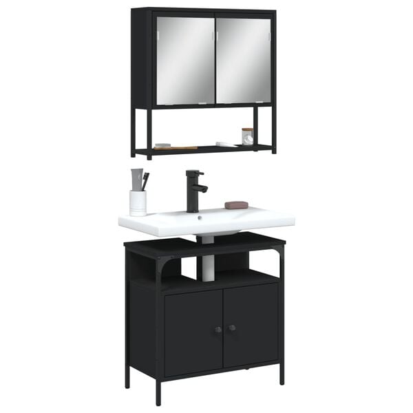 vidaXL Bathroom Furniture Set Black