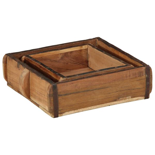 vidaXL Tray 2 pcs Brown 11.42 x 12.20 x 3.94 in Solid Reclaim Wood