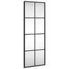 vidaXL Wall Mirror Black Glass 11.8 x 31.5 in Wall mounting