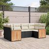 vidaXL Garden Sofa Set Black, Cream White