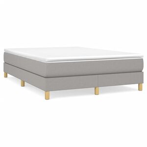 vidaXL Bed Frame Light Grey 100% polyester fabric, plywood, engineered wood