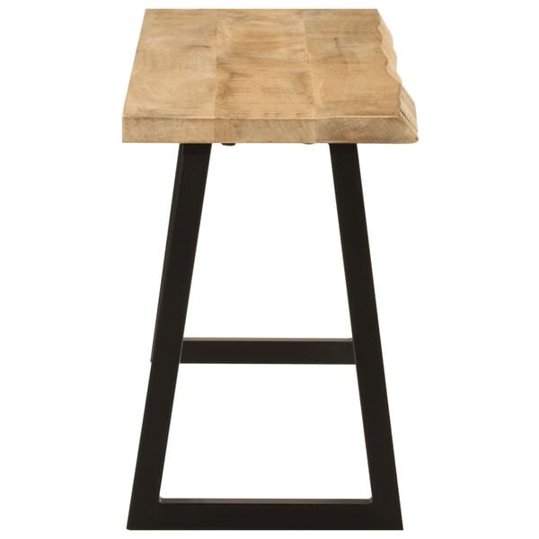 vidaXL Bench Brown and Black Solid mango wood and powder-coated steel