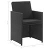 vidaXL Outdoor Dining Set Black PE rattan Standard Removable Covers