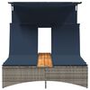 vidaXL Patio Double Sun Lounger Grey PE rattan Double