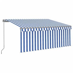 vidaXL Retractable Awning Blue and white