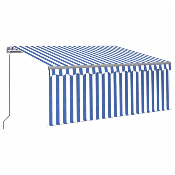 vidaXL Retractable Awning Blue and white