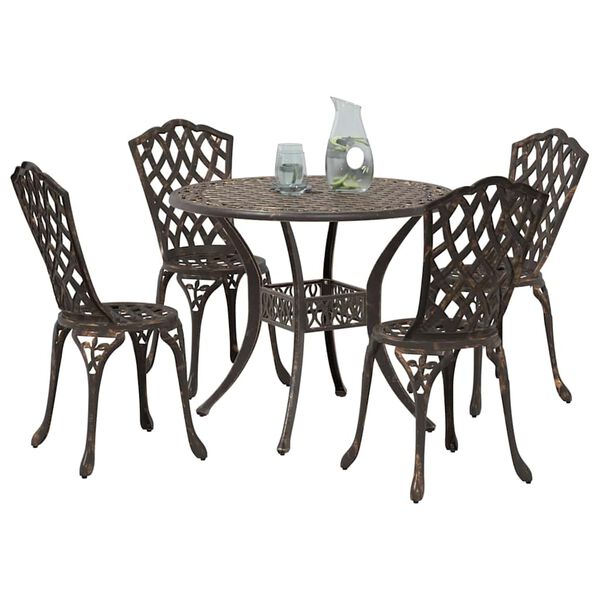 vidaXL Garden Dining Set 5 pcs Bronze 35.4" x 35.4" x 29.5