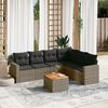 vidaXL Garden Sofa Set Grey PE rattan Large UV-resistant materials