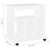 vidaXL Storage Cabinet White Engineered wood Medium Lockable wheels