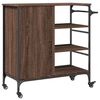 vidaXL Kitchen Trolley Brown Oak 34.4"x15.2"x33.3" Engineered Wood