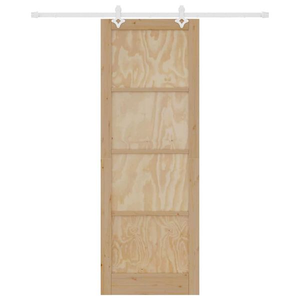 vidaXL Sliding Door Brown 32.68 x 91.34 in Solid Pine Wood