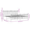 vidaXL Bed Frame Black Powder-coated steel Super King Bed Frame