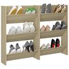 vidaXL Wall Shoe Cabinets 2 pcs Sonoma Oak 23.6"x7.1"x35.4" Engineered Wood