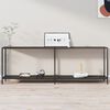 vidaXL Console Table Black Tempered Glass, Powder-Coated Steel Large
