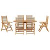 vidaXL Garden Dining Set Folding 7 pcs Beige Solid Acacia Wood