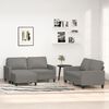 vidaXL 3 Piece Sofa Set with Cushions Dark Gray Fabric