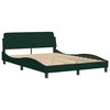 vidaXL Bed Frame Dark Green Velvet, Metal, Solid Pine Wood, Plywood Full