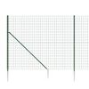 vidaXL Wire Mesh Fence with Spike Anchors Green 4.6x32.8'