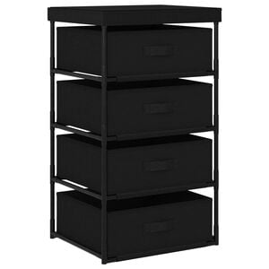 vidaXL Storage Rack Black Steel, fabric (100% polyester) Medium