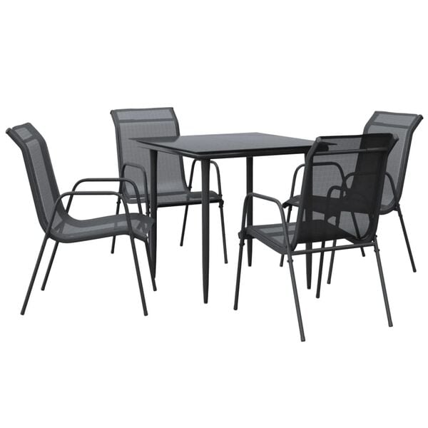 vidaXL Garden Dining Set Black, Anthracite