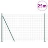 vidaXL Fence with Posts Green 1.2 x 25 m Steel