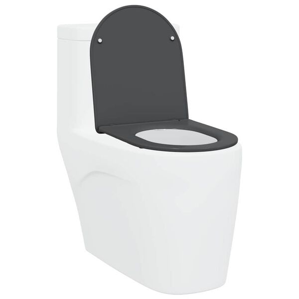 vidaXL Toilet Seat Anthracite 17.32 x 14.33 x 1.34 in Duroplast