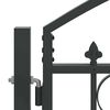 vidaXL Fence Gate Double Door with Arched Top Steel 157.5x68.9" Black