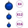 vidaXL 111 Piece Christmas Bauble Set Blue Polystyrene