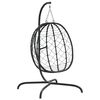 vidaXL Hanging Egg Chair Anthracite Poly Rattan, Powder-Coated Steel