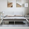 vidaXL Bed Frame White Steel 76 x 80 in Bed Frame Rectangular Modern