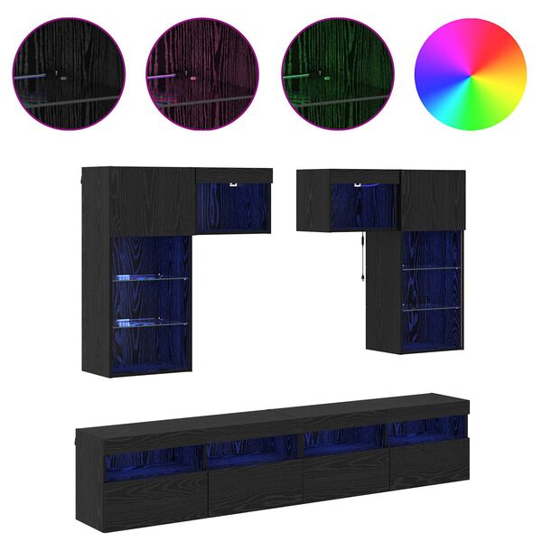 vidaXL TV Wall Units 6 pcs Artisan Oak 39.37 x 11.81 x 15.75 in