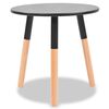 vidaXL Side Table Set of 2 Black Solid pinewood legs, MDF top Small