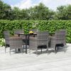 vidaXL Garden Dining Set Grey and Black