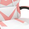 vidaXL Gaming Chair White and Pink Faux leather, Metal, Plywood Swivel