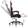 vidaXL Gaming Chair with Footrest Black and Wine Red Faux Leather