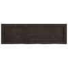 vidaXL Wall Shelf Dark Brown Solid Oak Wood 39.4 x 11.8 x 0.8 in